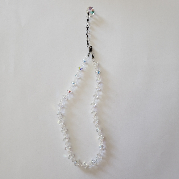 Vintage CHOKER CRYSTAL NECKLACE SINGLE STRAND hook clasp - Picture 2 of 12